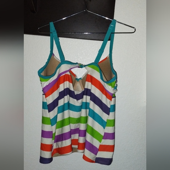 Swim by Cacique Multi-Color Striped Swim Suit Top Size 38DDD - Picture 4 of 4